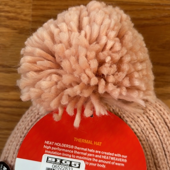 NWT Heat Holders Pink Thermal Hat w/ Heatwaver Insulation & Pom Pom One Size - Picture 7 of 9